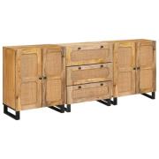 vidaXL Sideboard 3 pcs Brun 180 x 33 x 75 cm Massivt mangoträ