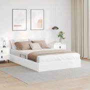 vidaXL Förvaringssäng med huvudgavel Ren Vit 140 x 190 cm Konstläder