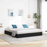 vidaXL Förvaringssäng med huvudgavel Svart 160 x 200 cm Sammet