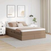 vidaXL Förvaringssäng med madrass Cappuccino 140 x 190 cm Konstläder