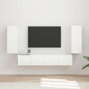 vidaXL TV väggskåp set 4 pcs Högblanka vita Konstruerat trä