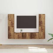 vidaXL TV-bänkset 6 pcs Gammalt trä Konstruerat trä