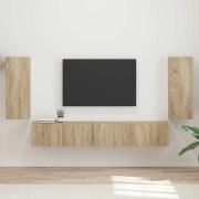 vidaXL TV-bänkset 4 pcs Sonoma-ek Konstruerat trä