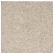 vidaXL Områdesmattor Fyrkantig Naturlig och vit 120 x 120 cm Jute