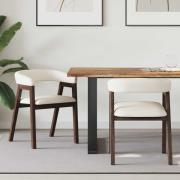 vidaXL Matstolar 2 pcs Ljusbrun 54 x 57 x 73 cm Massiv Gummiträ