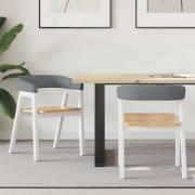 vidaXL Matstolar 2 pcs Vit 54 x 57 x 73 cm Massiv Gummiträ