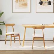 vidaXL Matstol 2 pcs Naturlig och ljus Massiv Gummiträ