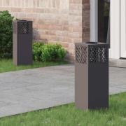 vidaXL Solar LED Stig Ljus Fiskbensmönster 2 pcs Svart Kallvalsat stål