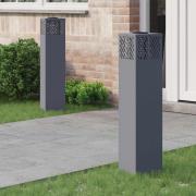 vidaXL Solar LED Stig Ljus 2 pcs Antracit Kallvalsat stål