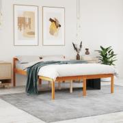 vidaXL Sängram vaxad brun 120x190 cm massiv furu