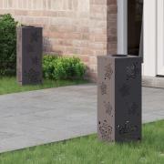 vidaXL Solar LED Stig Ljus 2 pcs Svart Kallvalsat stål