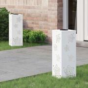 vidaXL Solar LED Stig Ljus 2 pcs Vit Kallvalsat stål