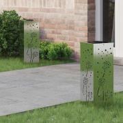 vidaXL Solar LED Stig Ljus 2 pcs Galvaniserad Galvaniserad