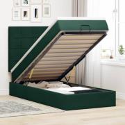 vidaXL Ottoman sängram med madrasser mörkgrön 100x200 cm sammet
