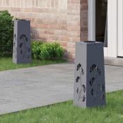 vidaXL Solar LED Stig Ljus 2 pcs Antracit Kallvalsat stål