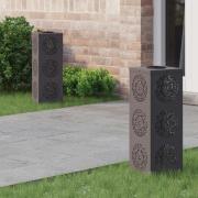 vidaXL Solar LED Stig Ljus 2 pcs Svart Kallvalsat stål