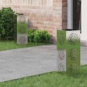 vidaXL Solar LED Stig Ljus 2 pcs Rostfritt stål Rostfritt stål