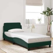 vidaXL Bed Frame "Dover" Dark Green 90x200 cm Velvet