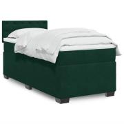 vidaXL Ramsäng med madrass mörkgrön 80x200 cm sammet