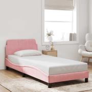 vidaXL Bed Frame with Headboard "Dover" Pink 90x190 cm Velvet