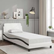 vidaXL Bed Frame "Dover" White&Black 90x190 cm Faux Leather