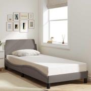 vidaXL Bed Frame with Headboard "Dover" Taupe 90x190 cm Fabric