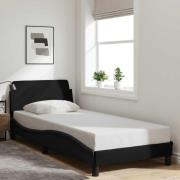 vidaXL Bed Frame with Headboard "Dover" Black 90x200 cm Fabric