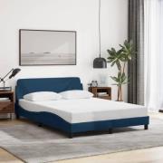 vidaXL Bed Frame with Headboard "Dover" Blue 140x200 cm Fabric