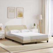 vidaXL Bed Frame "Dover" Cream 140x200 cm Fabric