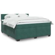 vidaXL Ramsäng med madrass mörkgrön 180x200 cm sammet