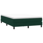 vidaXL Resårsäng utan madrass mörkgrön 140x210 cm sammet