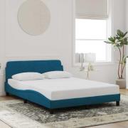 vidaXL Bed Frame with Headboard "Dover" Blue 120x200 cm Velvet