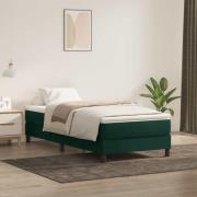 vidaXL Resårsäng utan madrass mörkgrön 80x220 cm sammet