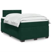 vidaXL Ramsäng med madrass mörkgrön 120x190 cm sammet