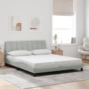 vidaXL Bed Frame without Mattress "Hanko" Light Grey 160x200 cm Velvet