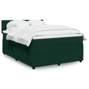 vidaXL Ramsäng med madrass mörkgrön 140x190 cm sammet