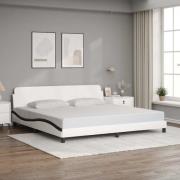 vidaXL Bed Frame "Dover" White and Black 200x200 cm Faux Leather