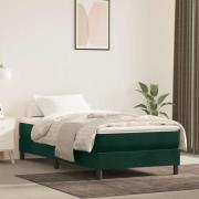 vidaXL Boxspring-sängram mörkgrön 80x200 cm sammet