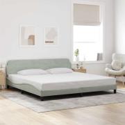 vidaXL Bed Frame "Dover" Light Grey 200x200 cm Velvet