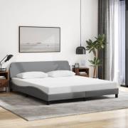 vidaXL Bed Frame "Dover" Light Grey 180x200 cm Fabric