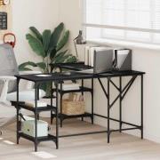 vidaXL Skrivbord Svart Ek 139 x 139 x 75 cm Konstruerat trä