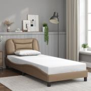 vidaXL Bed Frame without Mattress "Hvar" Cappuccino 90x200 cm Faux Lea...