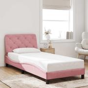vidaXL Bed Frame without Mattress Pink 90x200 cm Velvet