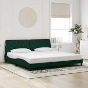 vidaXL Bed Frame without Mattress Dark Green 200x200 cm Velvet