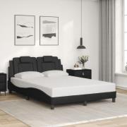 vidaXL Bed Frame "Viana" without Mattress Black 140x190 cm Faux Leathe...