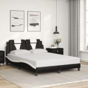 vidaXL Bed Frame "Viana" without Mattress Black and White 140x190 cm F...