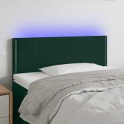 vidaXL Sänggavel LED mörkgrön 80x5x78/88 cm sammet