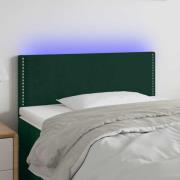 vidaXL Sänggavel LED grön 100x5x78/88 cm sammet