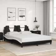 vidaXL Bed Frame "Viana" without Mattress Black and White 160x200 cm F...