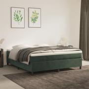 vidaXL Boxspring-sängram mörkgrön 160x200 cm sammet